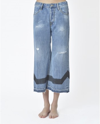 Jean denim bleu effet déchiré Maurizio Massimino