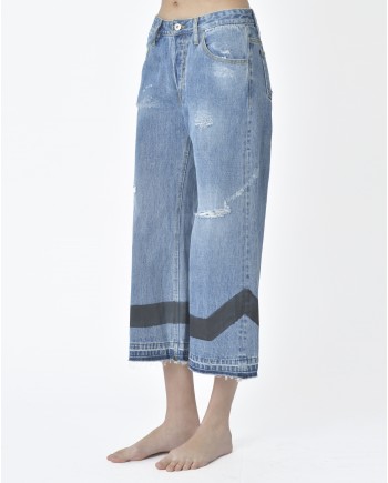 Jean denim bleu effet déchiré Maurizio Massimino