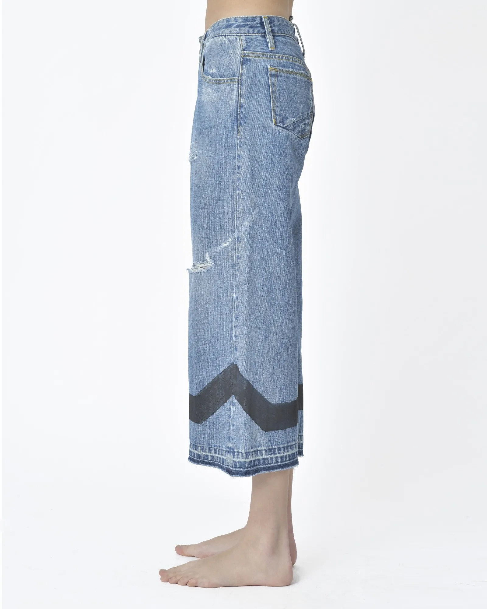 Jean denim bleu effet déchiré Maurizio Massimino