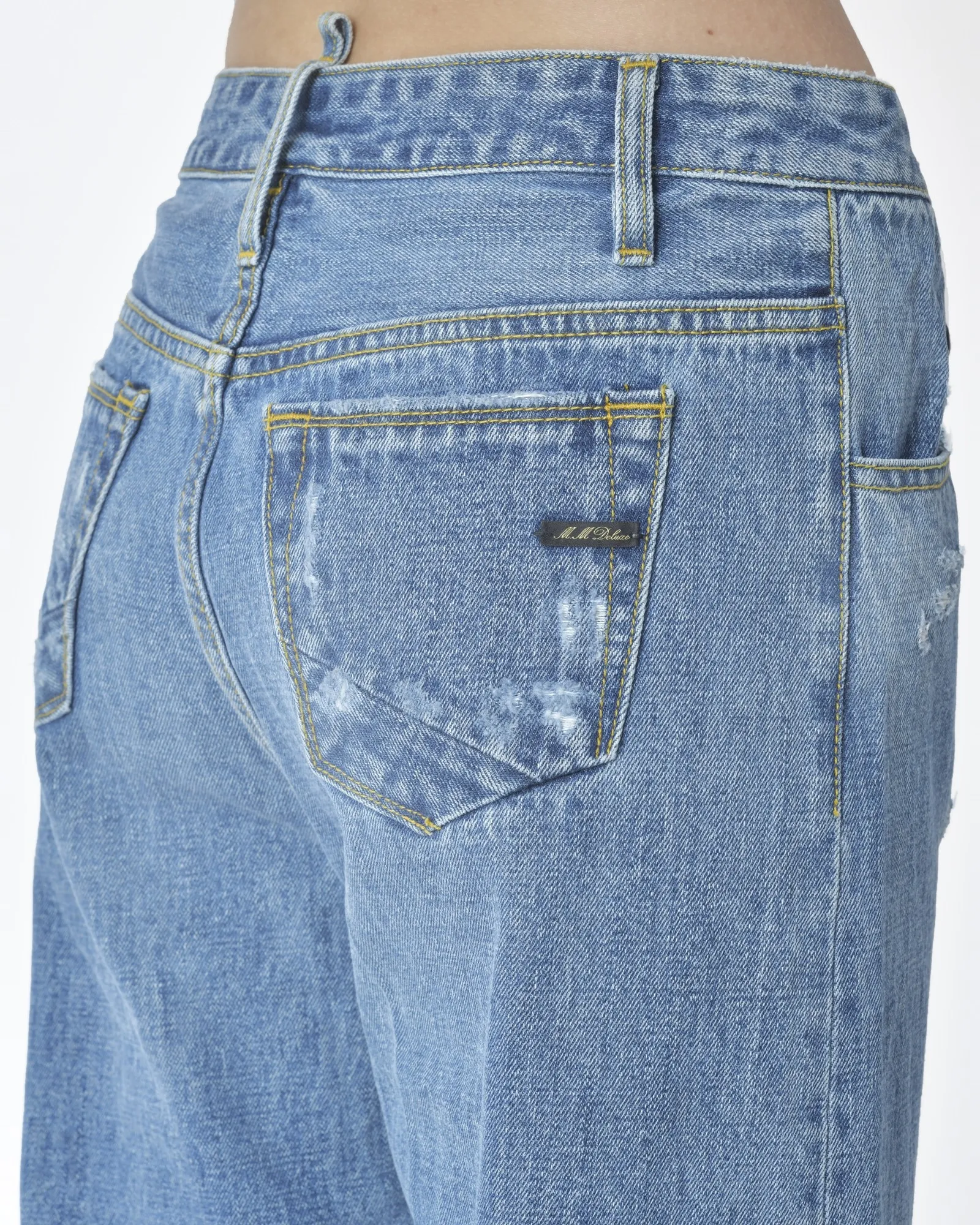 Jean denim bleu effet déchiré Maurizio Massimino