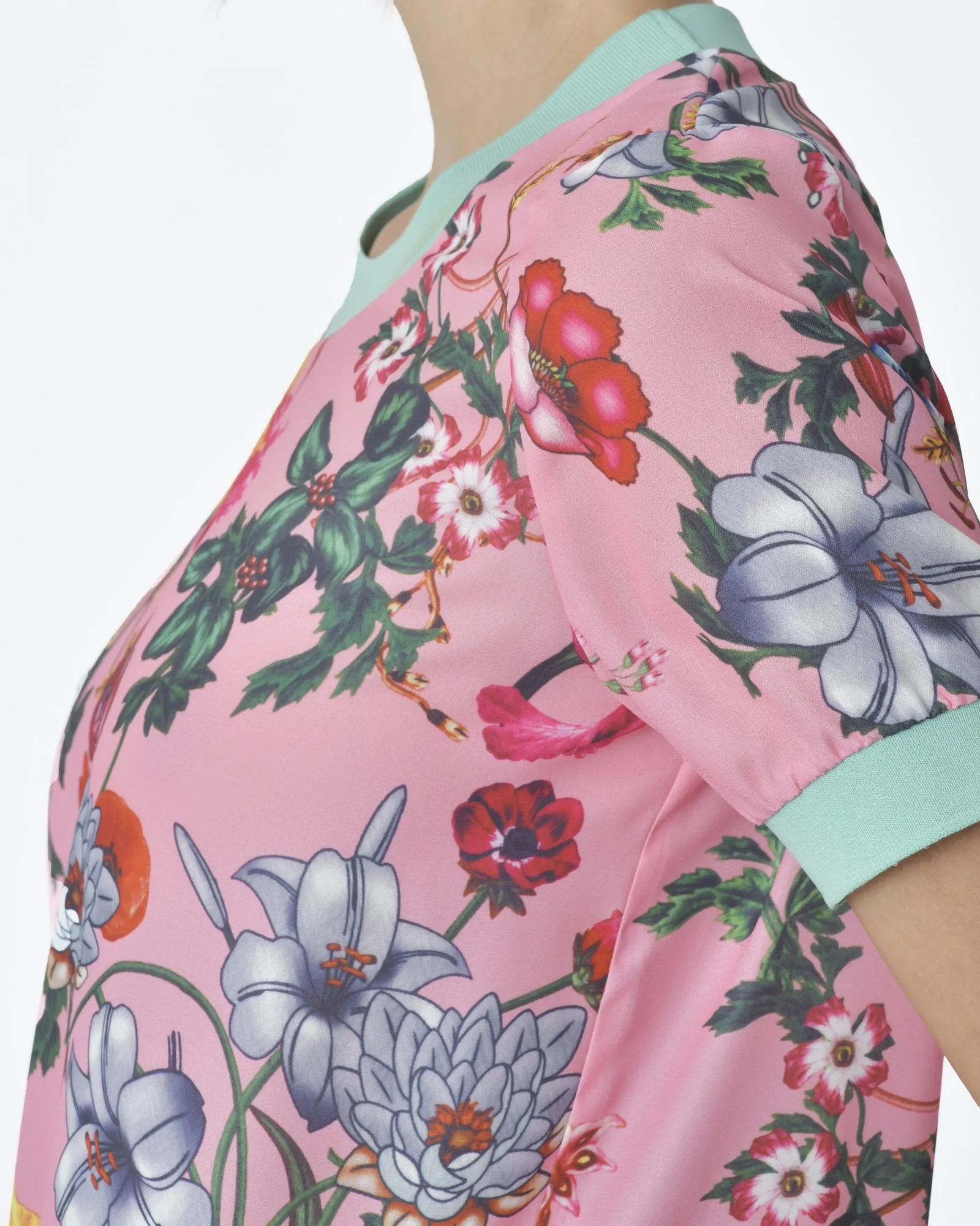 Top rose à motif fleurs Edward Achour 