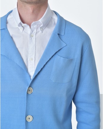 Veste maille bleu Casheart