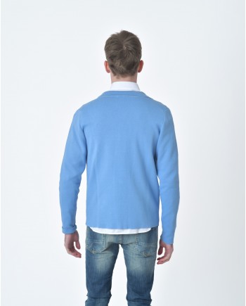 Veste maille bleu Casheart