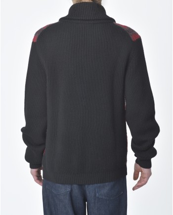 Cardigan noir et rouge Gabriele Pasini 
