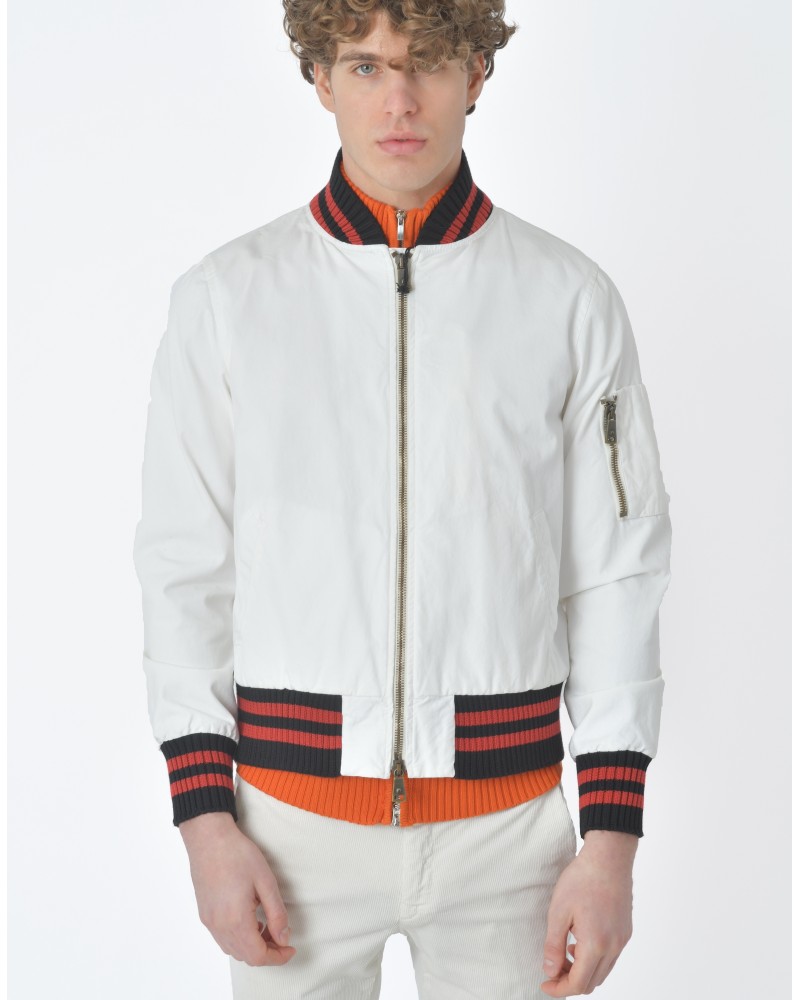 Veste teddy blanc rouge et noir Gabriele Pasini
