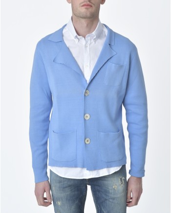 Veste maille bleu Casheart