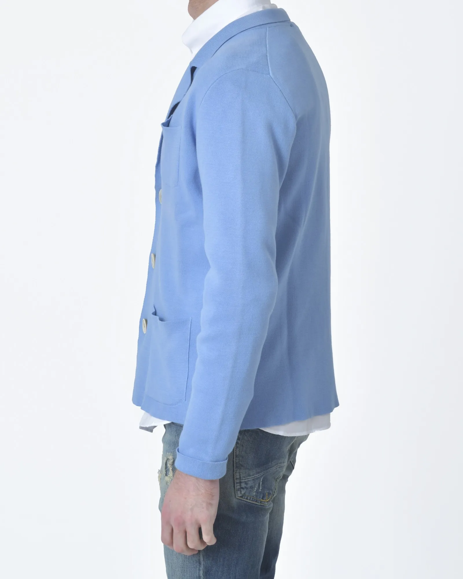 Veste maille bleu Casheart