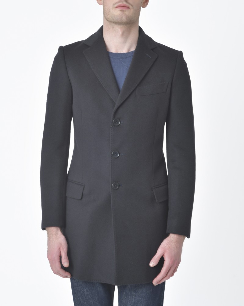 Manteau noir mi-longue Oberon