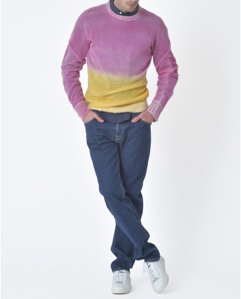 Pull maille Rose jaune Maison Flanneur