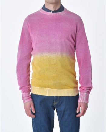 Pull maille Rose jaune Maison Flanneur