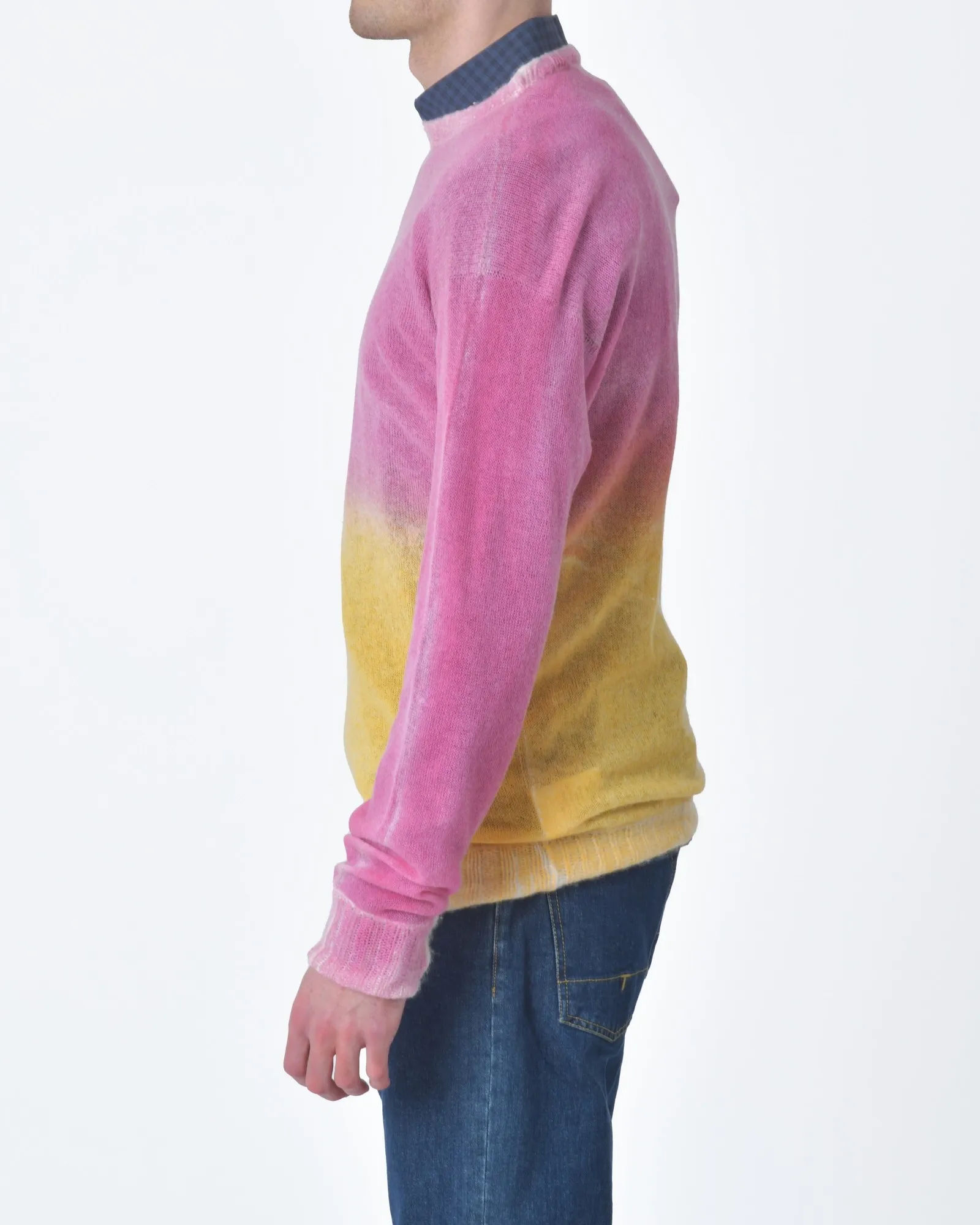 Pull maille Rose jaune Maison Flanneur