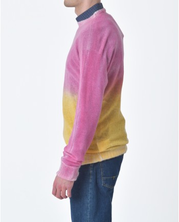 Pull maille Rose jaune Maison Flanneur