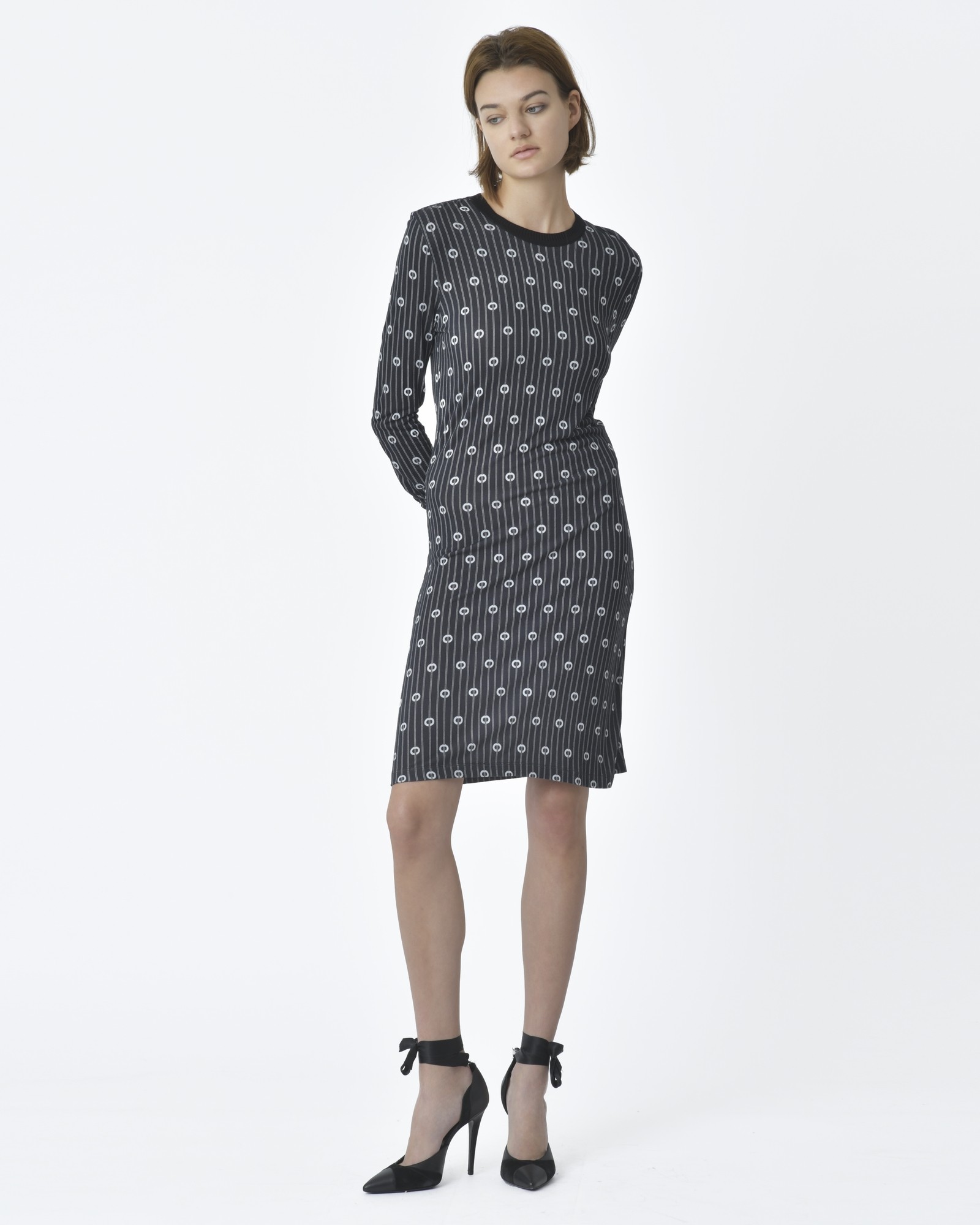 Robe Bréal Noir Et Blanc Taille 40 - Élégante, Made In France Et Facile à Entretenir