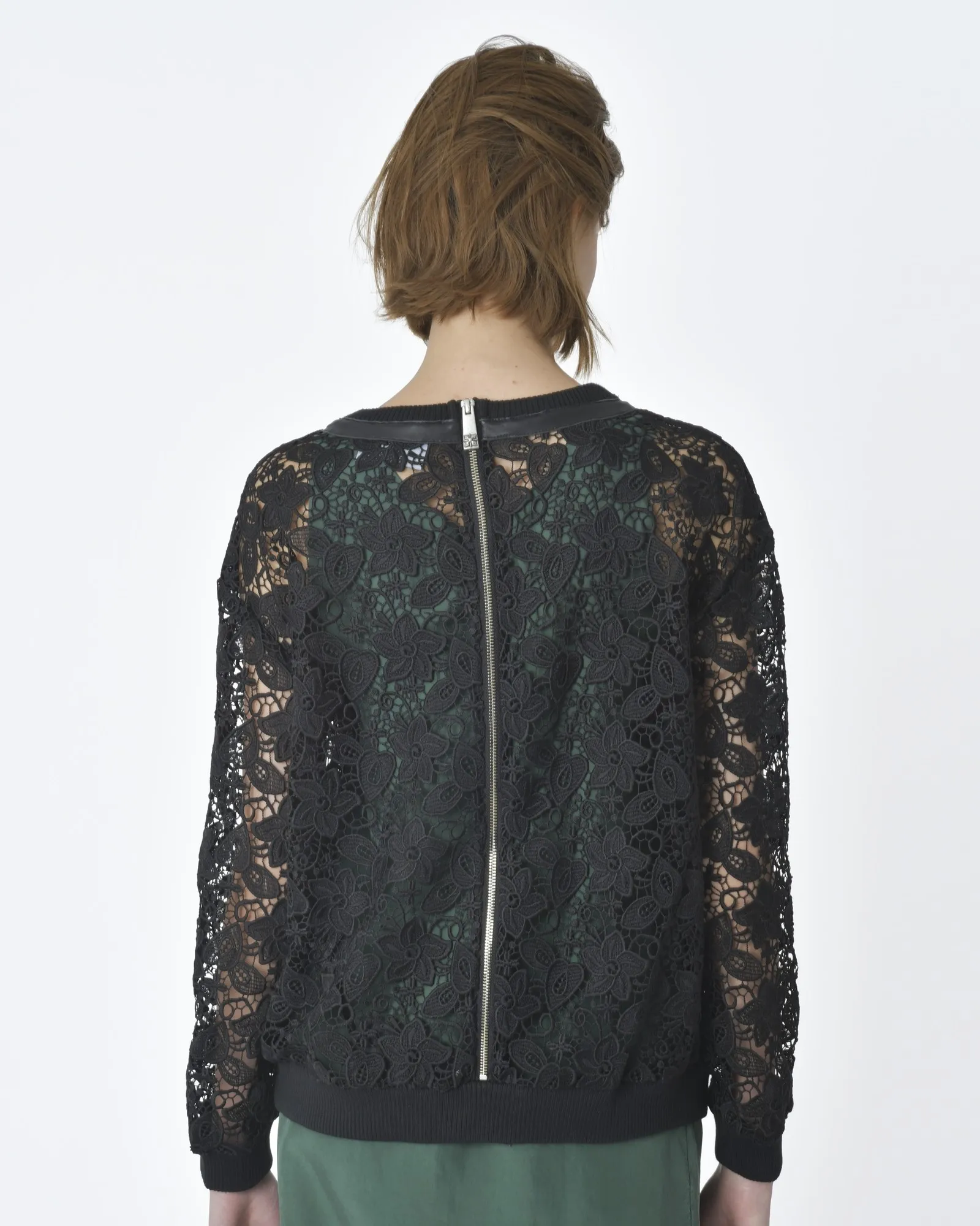 Sweat noir en dentelles John Richmond