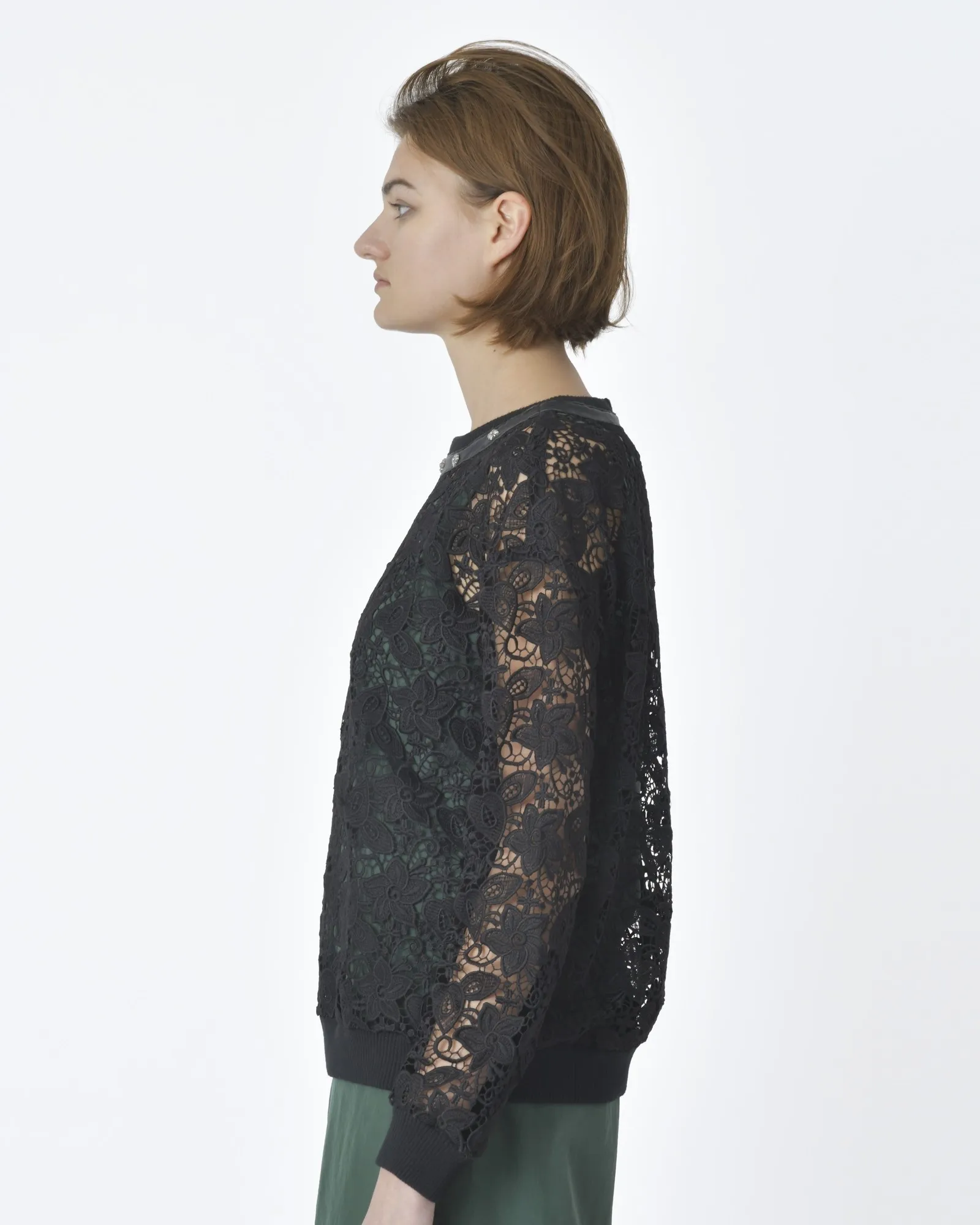 Sweat noir en dentelles John Richmond