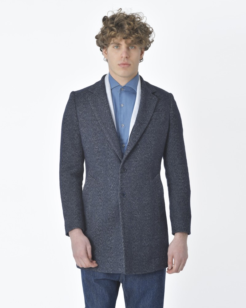 Manteau bleu chiné Oberon