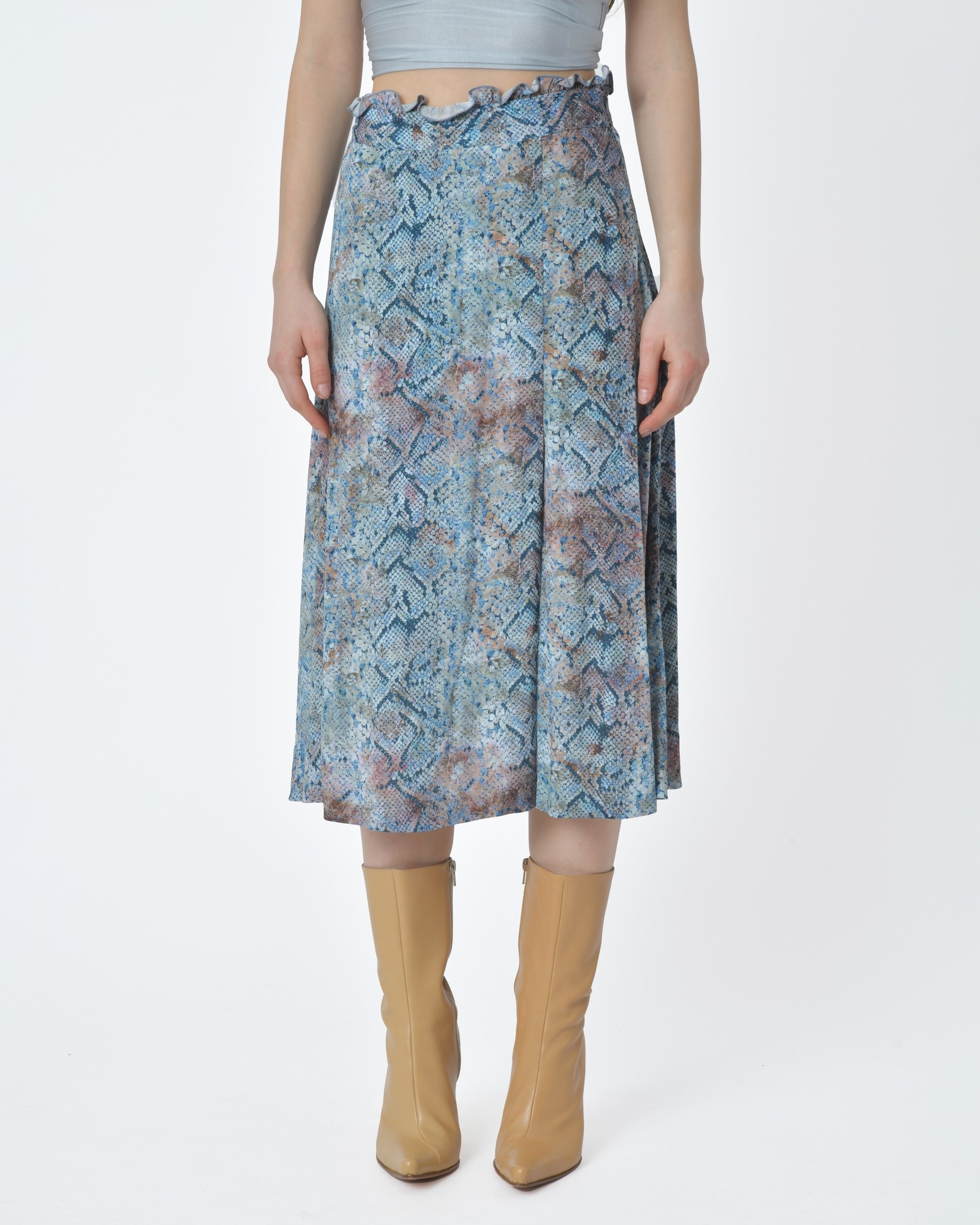 Jupe Bleue Et Blazer Amanda Smith - Taille 16 Et 14, Costume Laine, Occasion Très Bon état