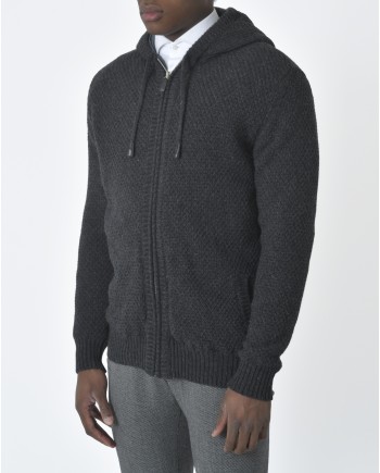 Gilet gris à capuche Casheart 