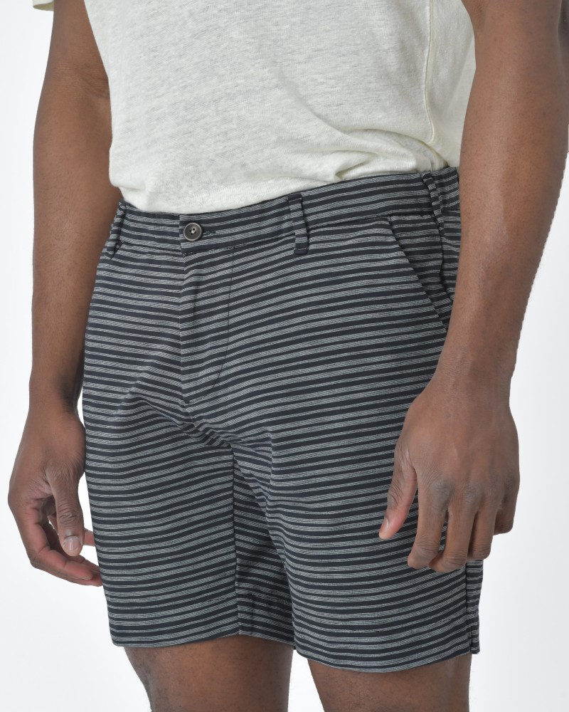 Bermuda en coton gris & noir à rayures Myths