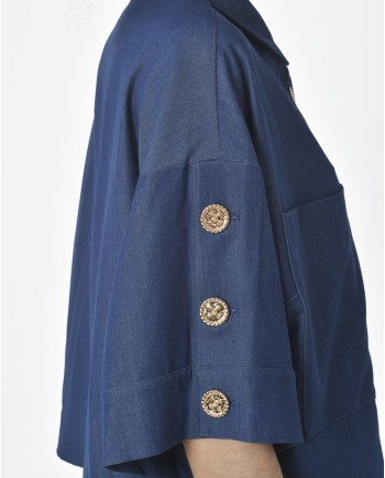 Chemisier bleu Edward Achour