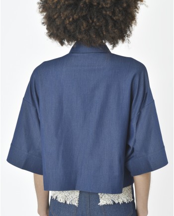 Chemisier bleu Edward Achour