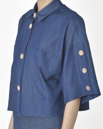 Chemisier bleu Edward Achour