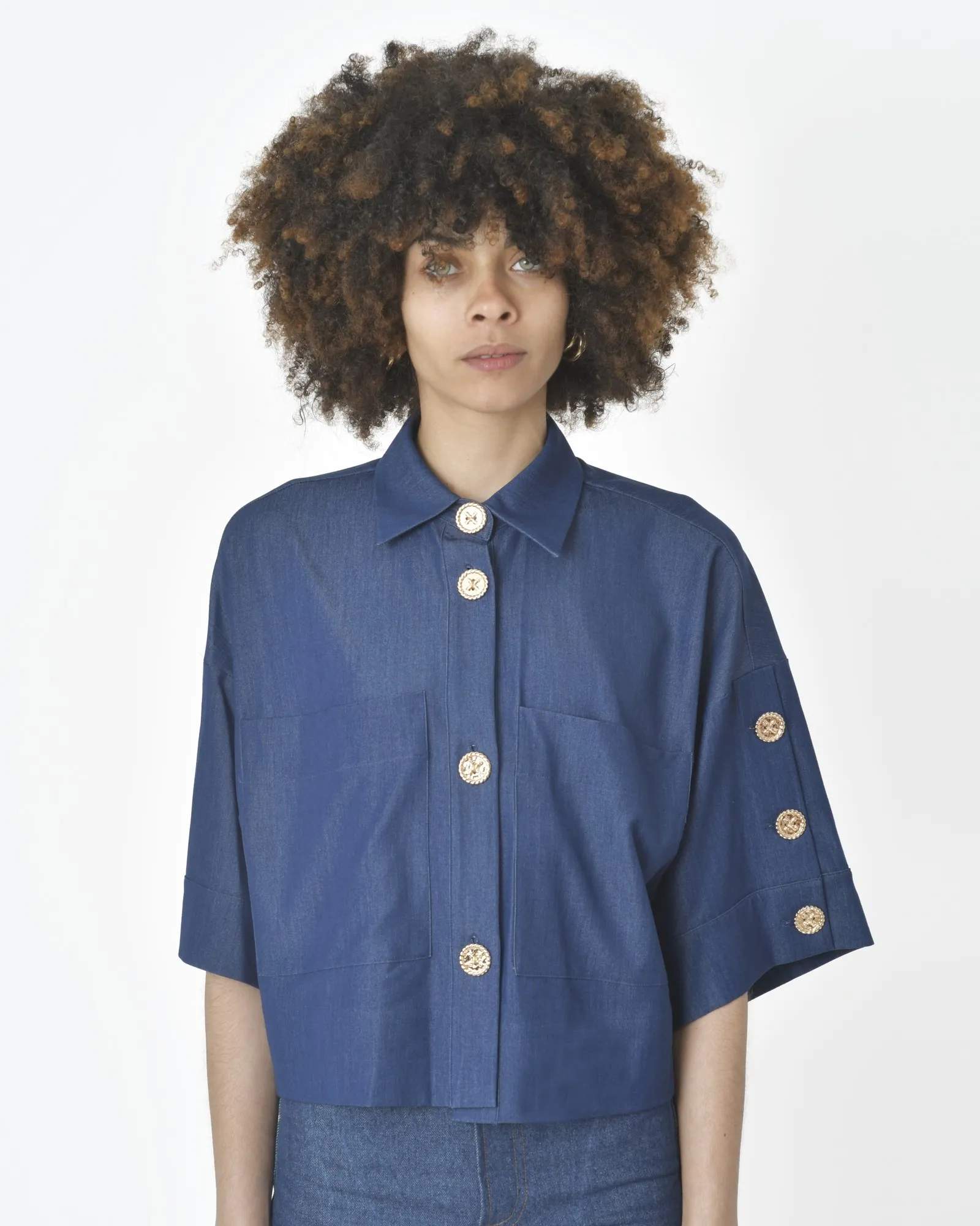 Chemisier bleu Edward Achour