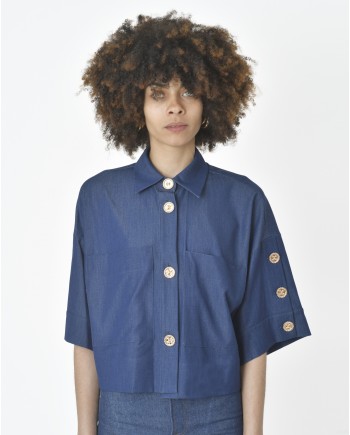 Chemisier bleu Edward Achour