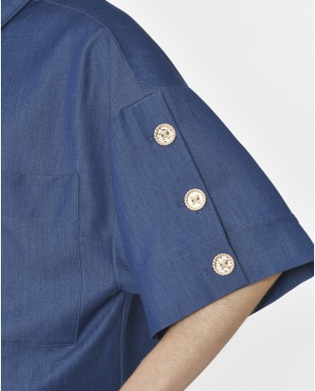 Chemisier bleu Edward Achour