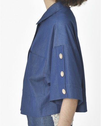 Chemisier bleu Edward Achour