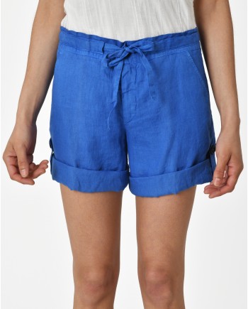Bermuda bleu 120% Lino 