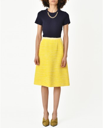 Jupe en tweed jaune Edward Achour