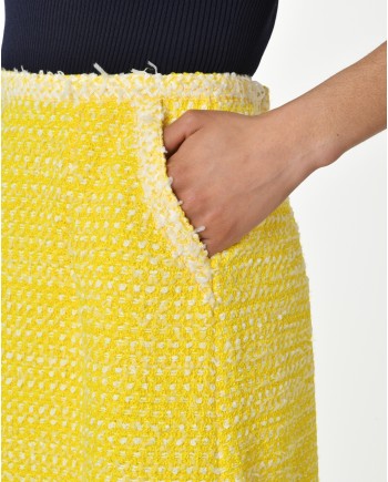 Jupe en tweed jaune Edward Achour