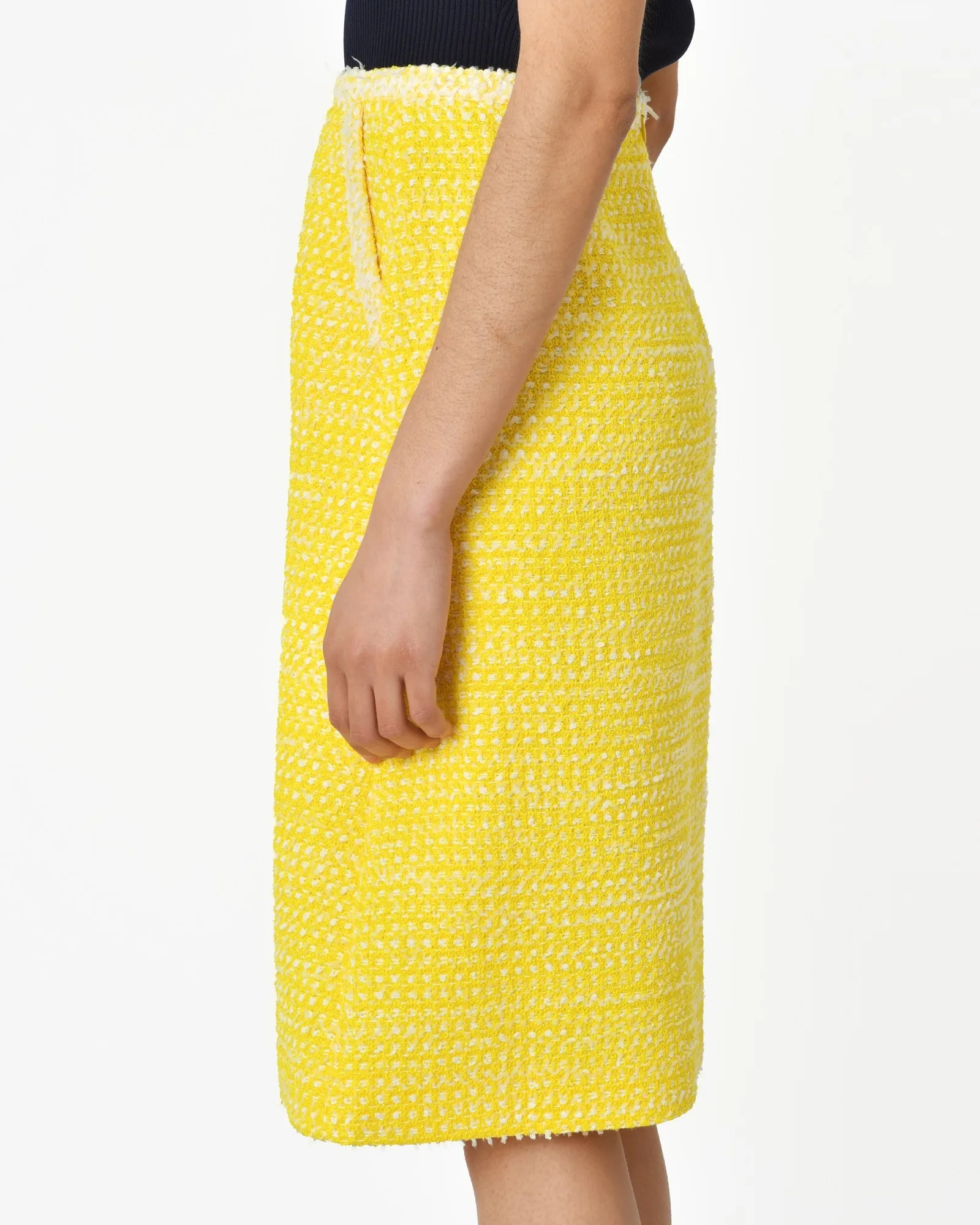 Jupe en tweed jaune Edward Achour