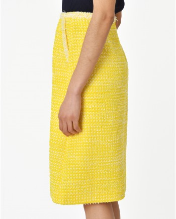 Jupe en tweed jaune Edward Achour