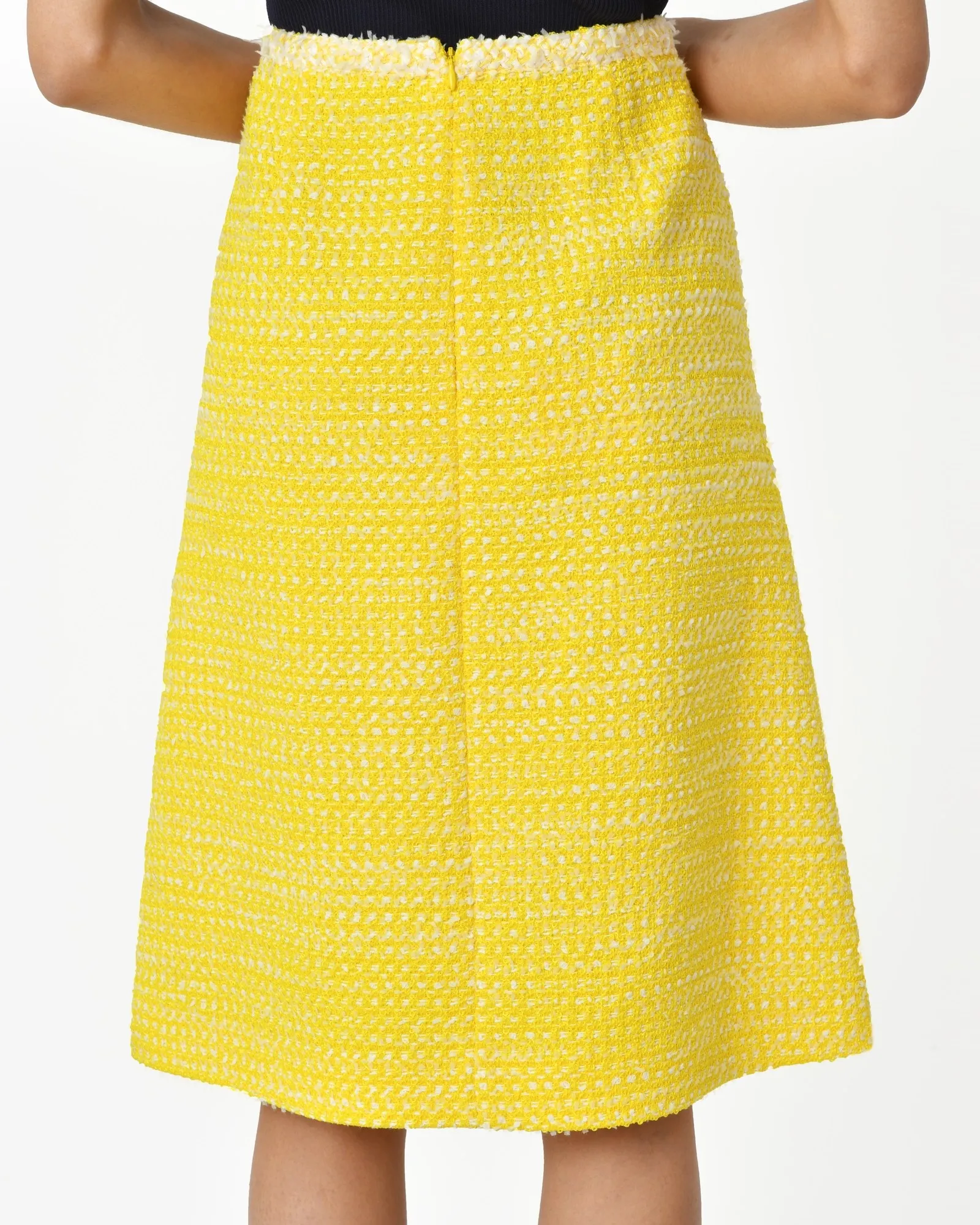 Jupe en tweed jaune Edward Achour