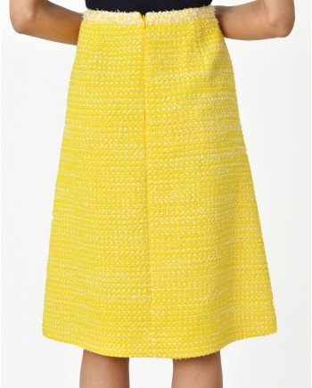 Jupe en tweed jaune Edward Achour
