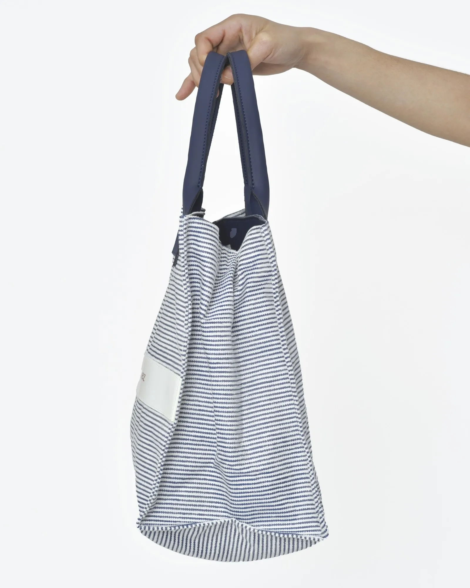 Tote bag fines rayures bleues blanc Narciso Rodriguez