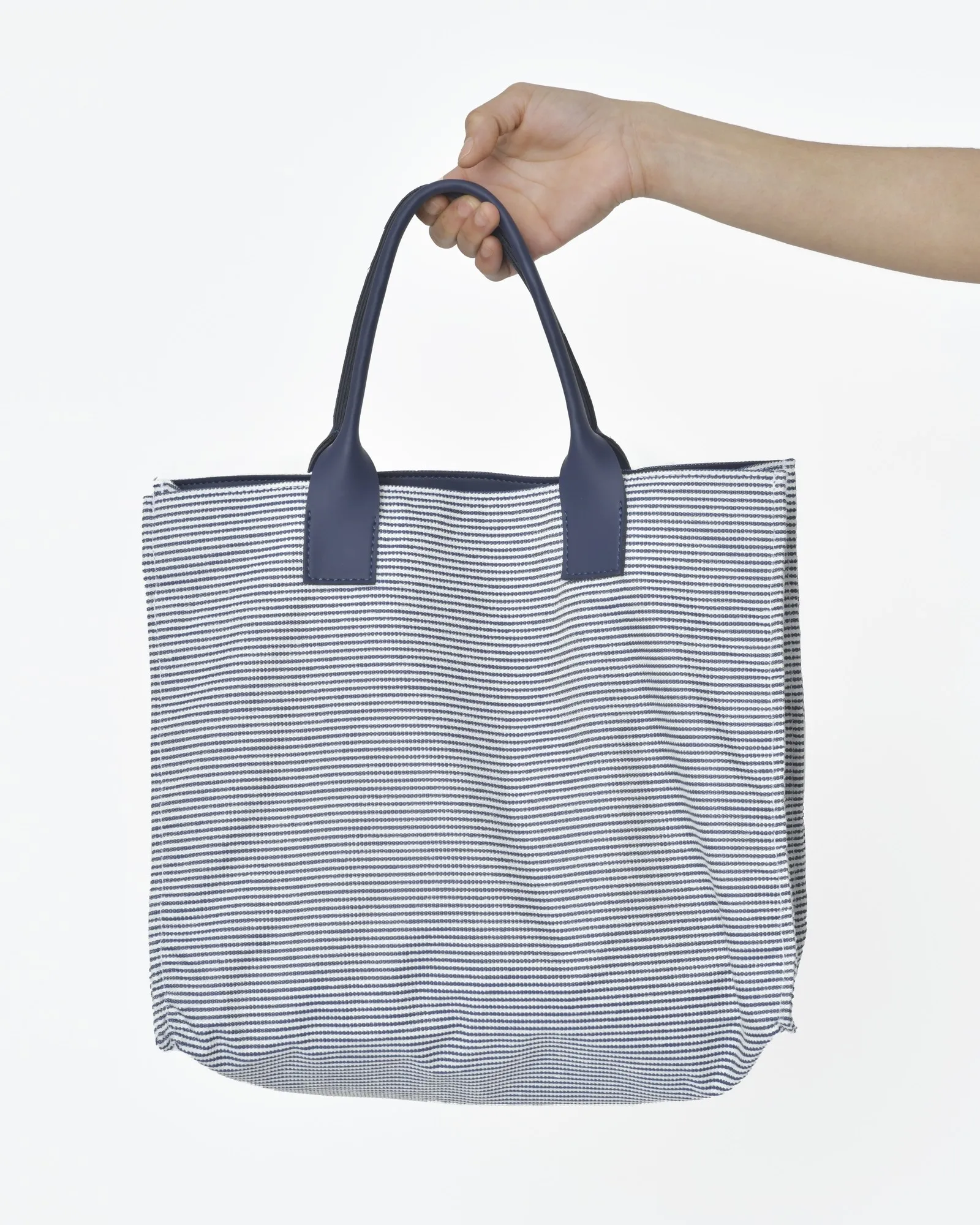Tote bag fines rayures bleues blanc Narciso Rodriguez