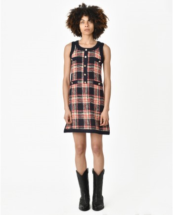 Robe tweed bleu Edward Achour