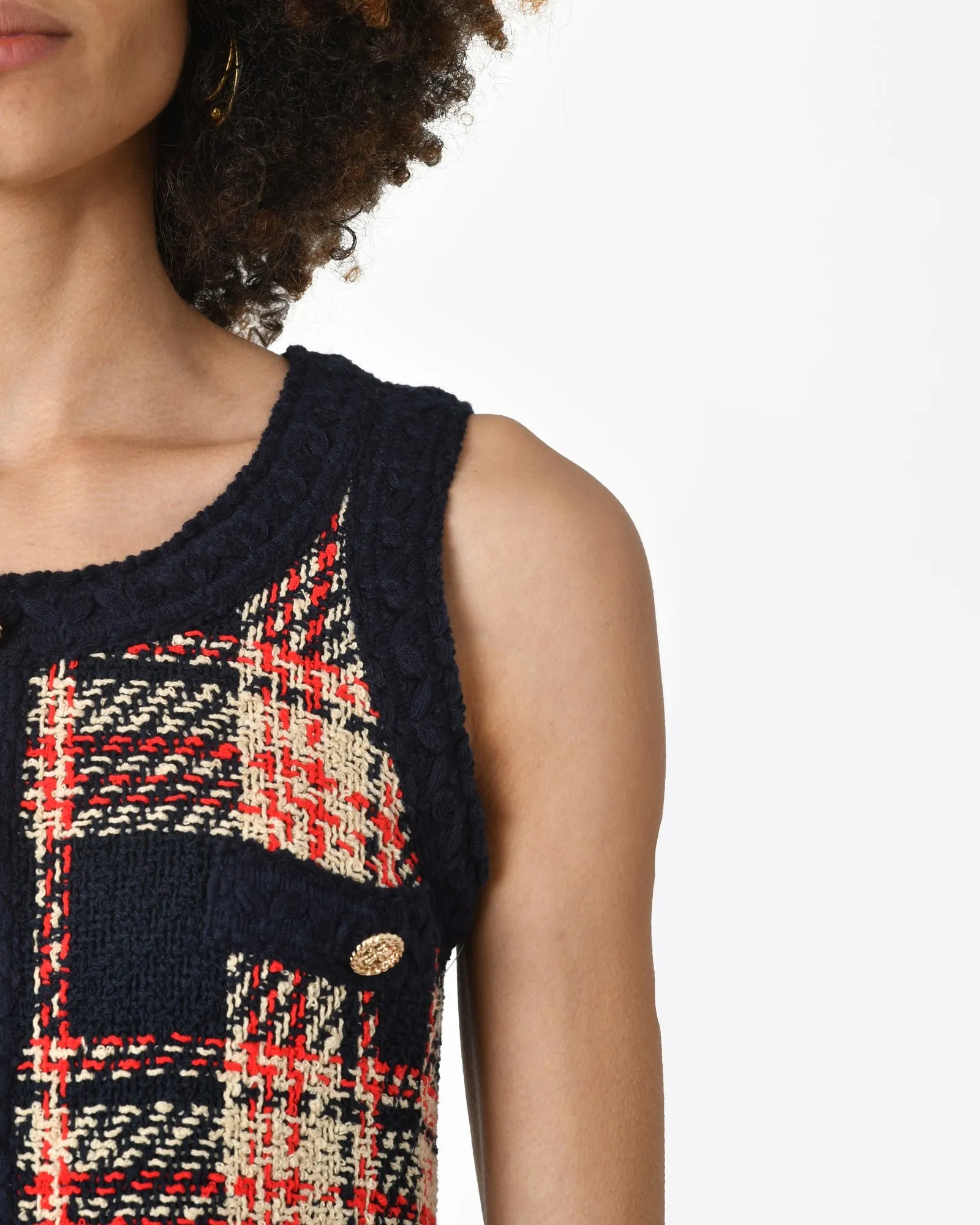 Robe tweed bleu Edward Achour