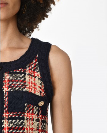 Robe tweed bleu Edward Achour