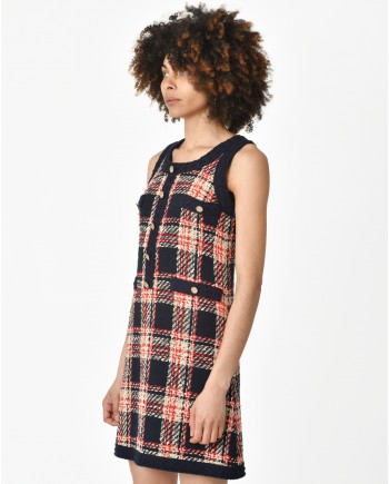 Robe tweed bleu Edward Achour