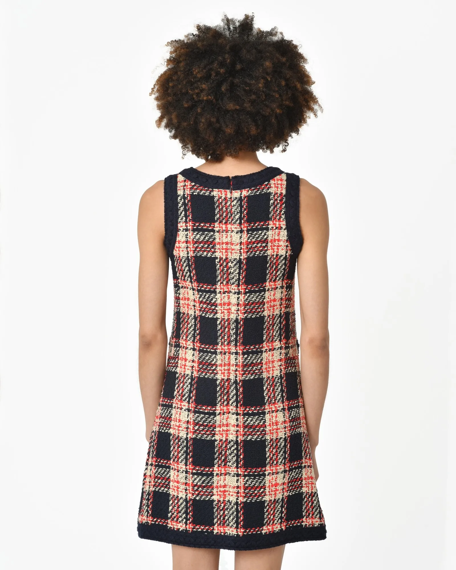 Robe tweed bleu Edward Achour