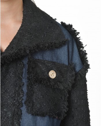 Veste courte bi-matière Edward Achour 