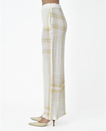 Pantalon en lin coupe large Stefano Mortari 