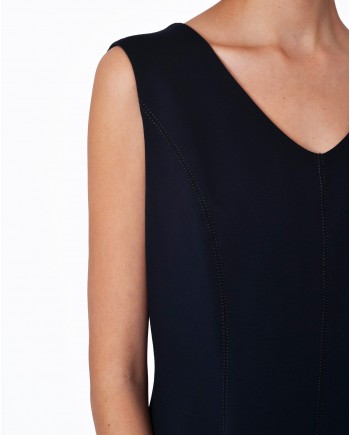 Robe moulante bleue col V Maria Grazia Severi 