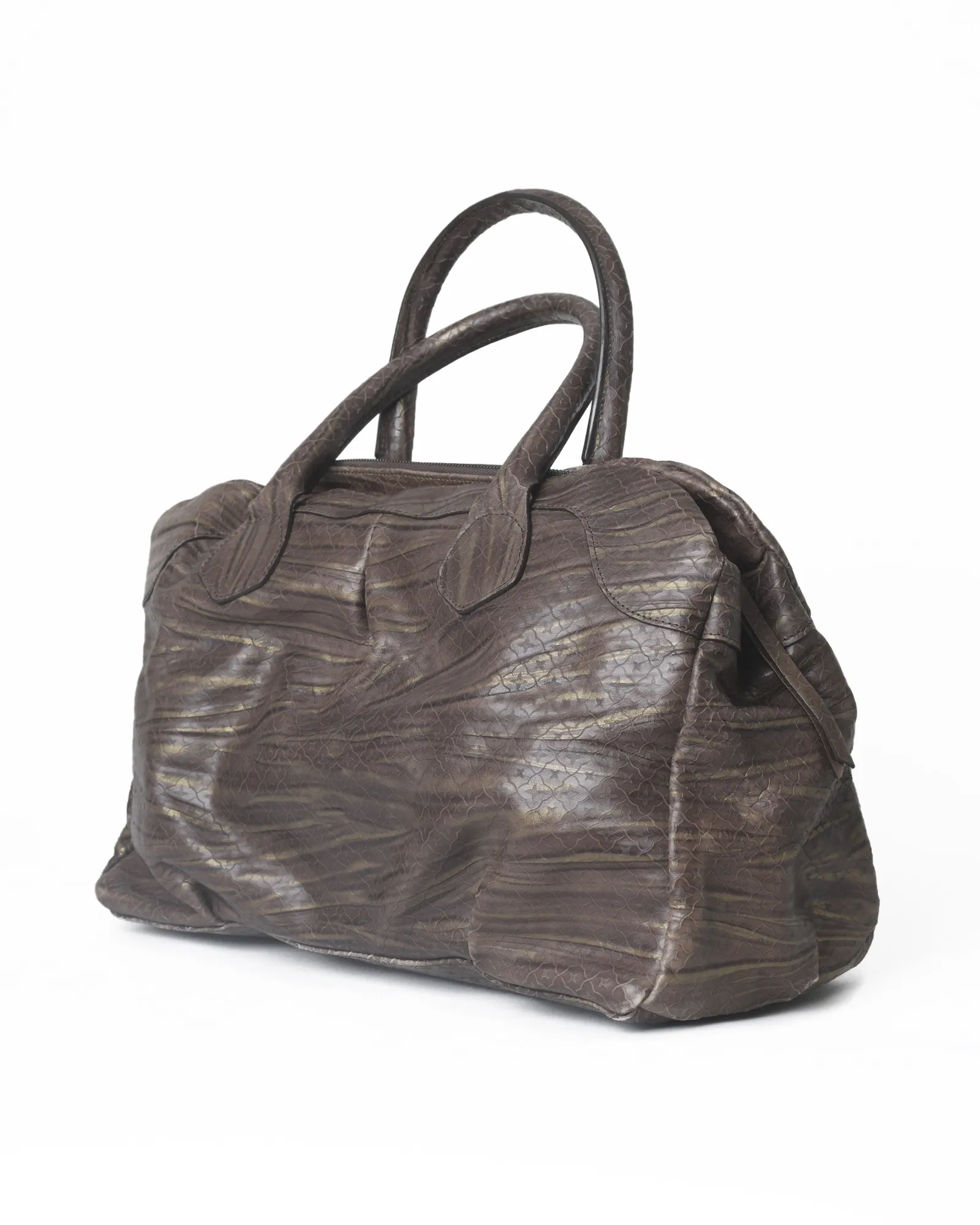 Sac à main en cuir marron Falorni