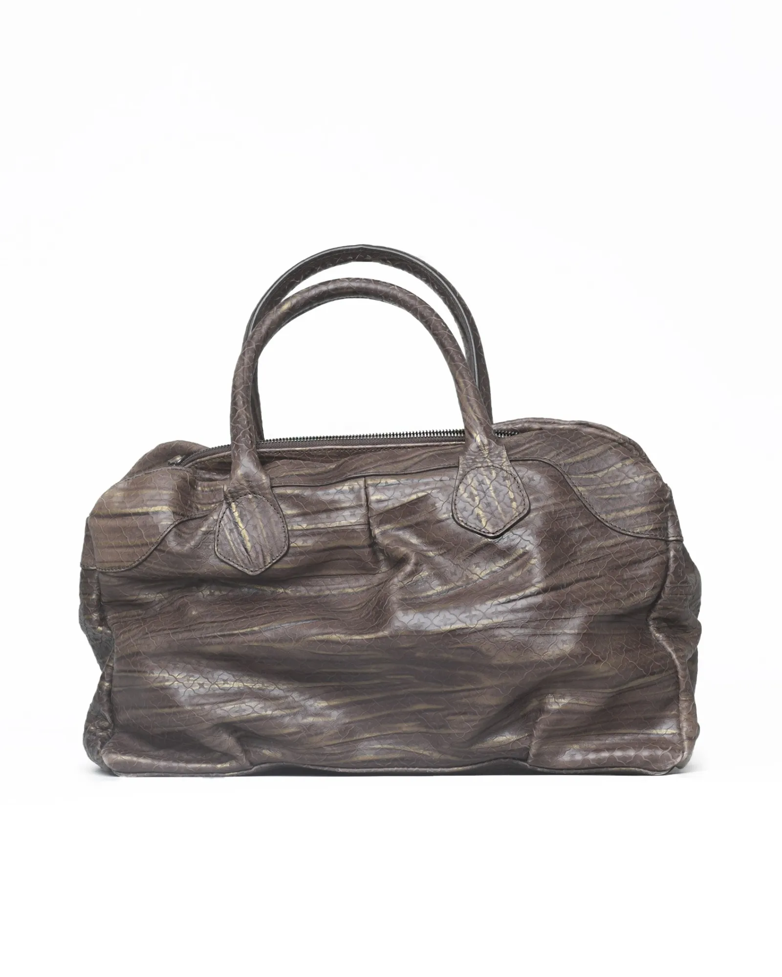 Sac à main en cuir marron Falorni