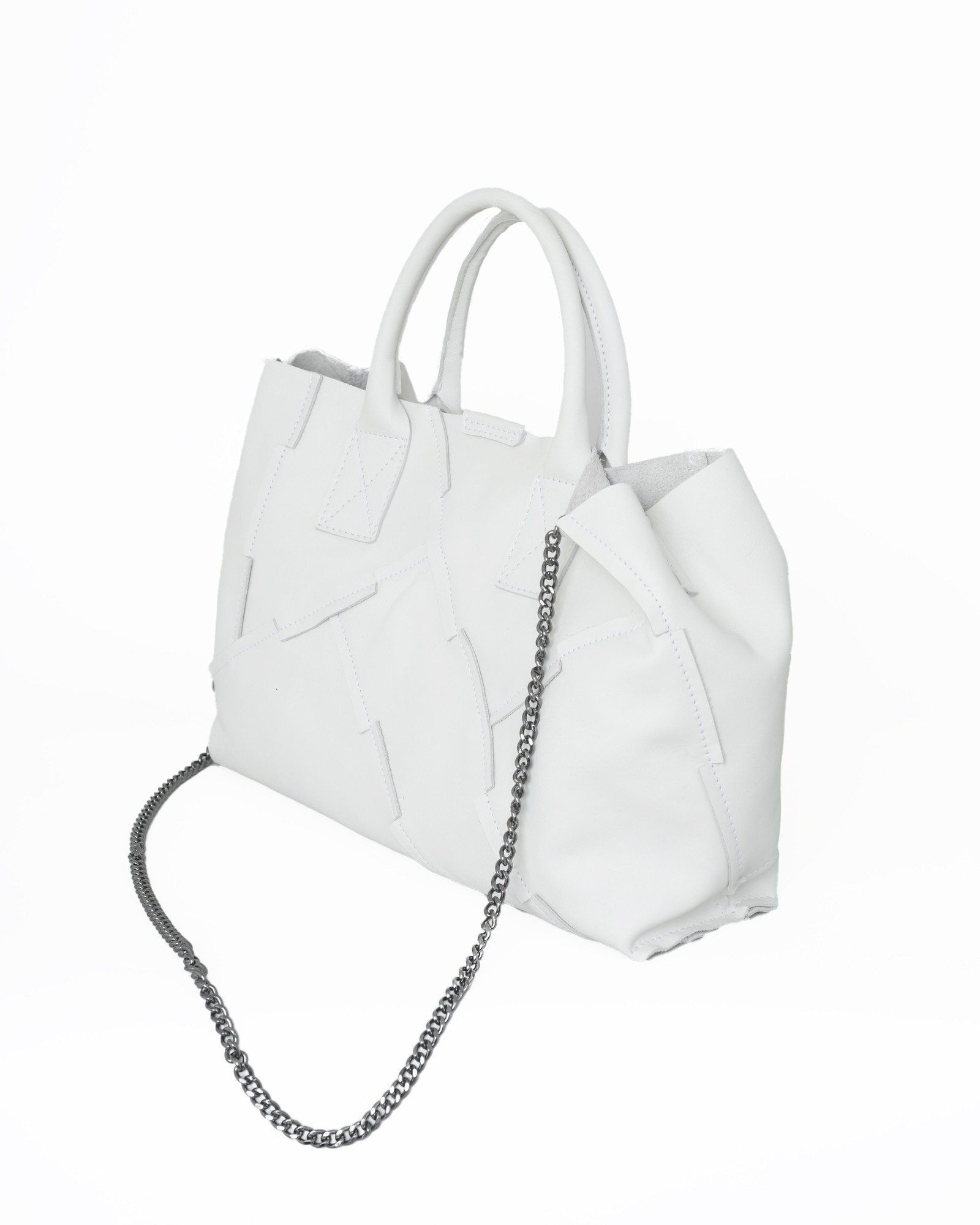 Sac à main en cuir blanc Falorni 